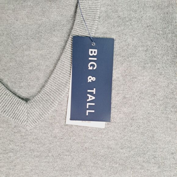 Chaps V-Neck Sweater Vest Mens Size 2XLT Big & Tall Gray Preppy Business NWT - Picture 5 of 12
